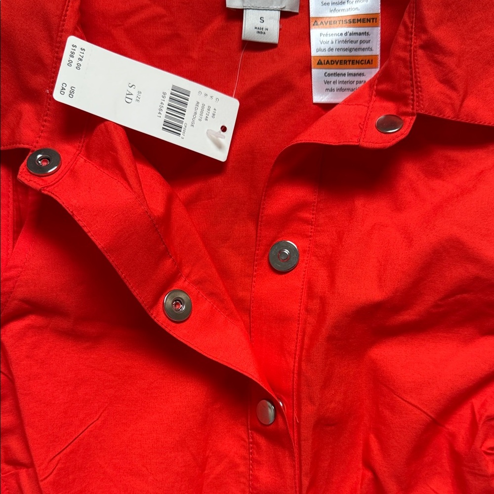 NWT Anthropologie Maeve Adaptive Red Sleeveless Shirt Dress Sz S - Picture 3 of 6